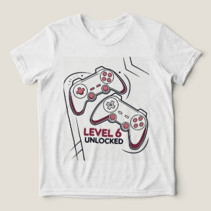 T-shirt En Tri-matière Cadeau drôle pour les 6 ans d'un gamer, Niveau 6 d