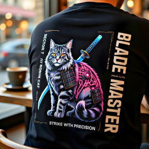 T-shirt En Tri-matière Cadeau Épique de Cyberpunk Samouraï Chat Sci-Fi