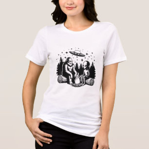 T-shirt En Tri-matière Cadeaux De Feu De Camping Bigfoot Et Aliens Pour L