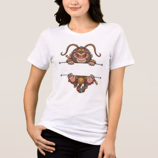 T-shirt En Tri-matière Cadre de nom divisé du roi singe chibi mignon