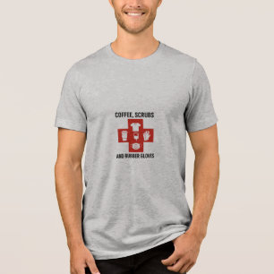 T-shirt En Tri-matière Café, égratignures et gants en caoutchouc