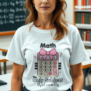 T-shirt En Tri-matière Calculatrice mignonne avec professeur de mathémati