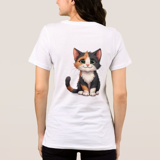 T-shirt En Tri-matière Calico Kitten Whimsical avec attitude (Verso)