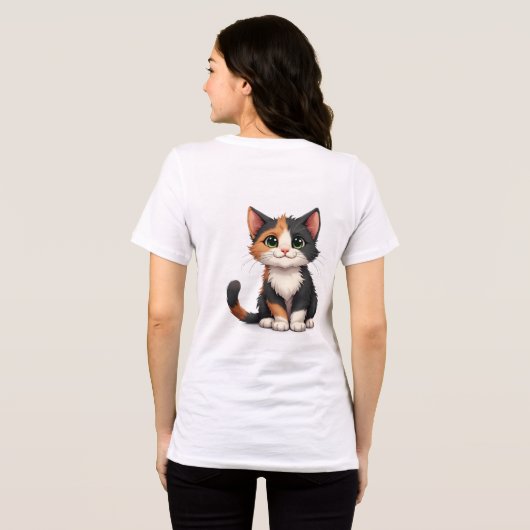 T-shirt En Tri-matière Calico Kitten Whimsical avec attitude (Verso intégral)