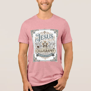 T-shirt En Tri-matière Calligraphie de Jésus Lettrage sacré Calligraphie