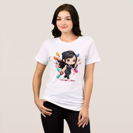 T-shirt En Tri-matière Camiseta chibi Estampado divertido Moda casual Art (Recto plein)