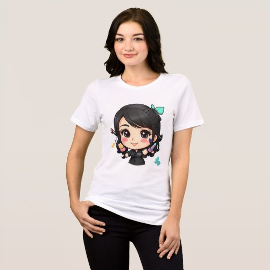T-shirt En Tri-matière Camiseta chibi Estampado divertido Moda casual Art (Recto plein)