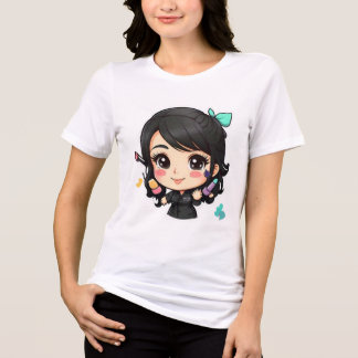 T-shirt En Tri-matière Camiseta chibi Estampado divertido Moda casual Art