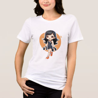 T-shirt En Tri-matière Camiseta chibi Estampado divertido Moda casual Art