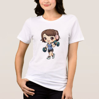 T-shirt En Tri-matière Camiseta chibi Estampado divertido Moda casual Art