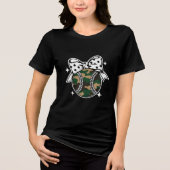 T-shirt En Tri-matière Camo de baseball avec Pot Pot Bow (Recto)