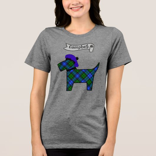 T-shirt En Tri-matière Campbell Tartan Scottie Dog Personalized (Recto)