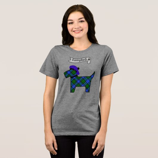 T-shirt En Tri-matière Campbell Tartan Scottie Dog Personalized (Recto plein)