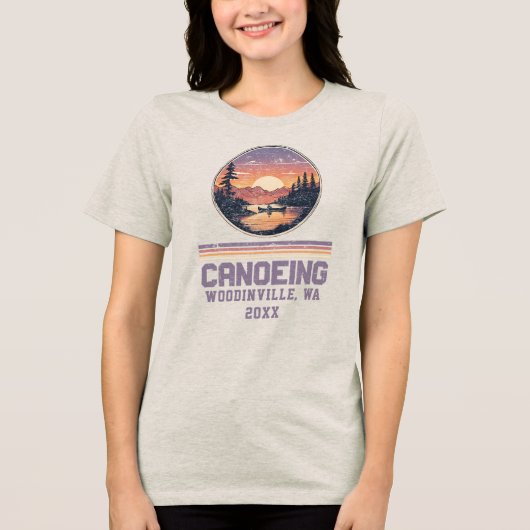 T-shirt En Tri-matière Canoë-kayak sur mesure Lieu Nom (Recto)