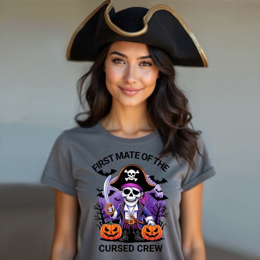 T-shirt En Tri-matière Capitaine pirate d'Halloween de l'équipage maudit
