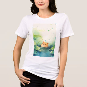 T-shirt En Tri-matière Capybara Coup d'oeil ludique depuis l'eau