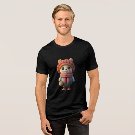 T-shirt En Tri-matière Caractère Panda mignonne en tenue d'hiver - Carto (Recto plein)