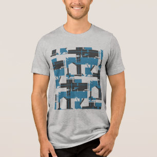 T-shirt En Tri-matière Carbone Turquoise Hors-blanc Géométrique MCM Look