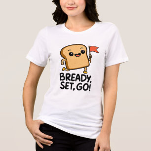 T-shirt En Tri-matière Caricature en tranches de pain mignonne - "Prêt, S