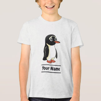 T-shirt En Tri-matière Caricature Gentoo Penguin avec texte personnalisé
