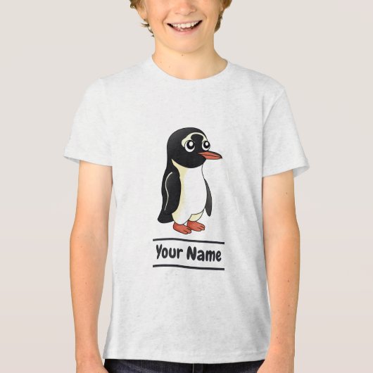 T-shirt En Tri-matière Caricature Gentoo Penguin avec texte personnalisé (Recto)