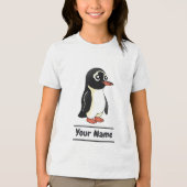 T-shirt En Tri-matière Caricature Gentoo Penguin avec texte personnalisé (Recto)