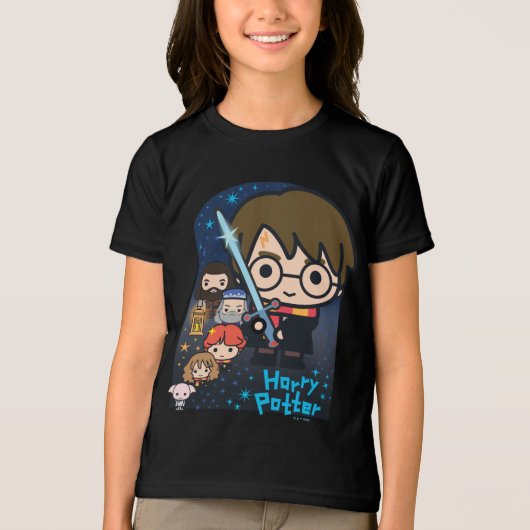 T-shirt En Tri-matière Caricature Harry Potter Chambre des secrets Graphi (Recto)