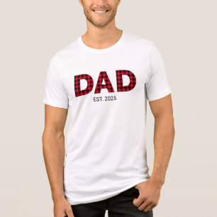 T-shirt En Tri-matière Carreaux de Buffalo Moderne Date de Création Papa