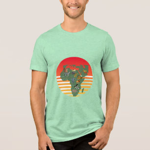 T-shirt En Tri-matière Carte africaine abstraite