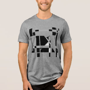 T-shirt En Tri-matière Carte de jeu Gray Black Blanc Géométrique MCM
