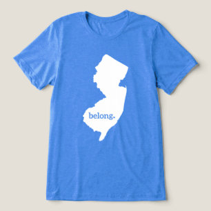T-shirt En Tri-matière Carte de l'État du Coeur du New Jersey Belong