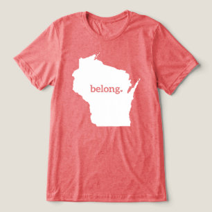 T-shirt En Tri-matière Carte de l'état du Coeur du Wisconsin Belong