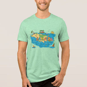 T-shirt En Tri-matière carte de l'île de Jamaïque