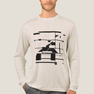 T-shirt En Tri-matière Carte du métro noir Labyrinthe Abstrait géométriqu