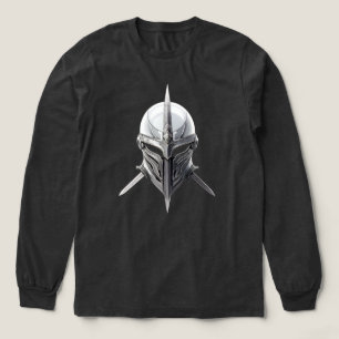 T-shirt En Tri-matière Casque de Guerrier Argenté – Armure Minimaliste Mo