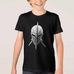 T-shirt En Tri-matière Casque de Guerrier Argenté – Armure Minimaliste Mo
