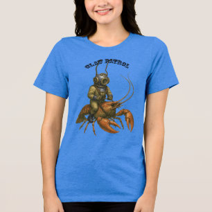 T-shirt En Tri-matière Casque de plongée vintage chevauchant une écreviss