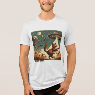 T-shirt En Tri-matière Cat UFO Selfie : Invasion Vintage (T-shirt Homme)