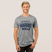 T-shirt En Tri-matière Catholiques pour Harris Walz (Recto plein)
