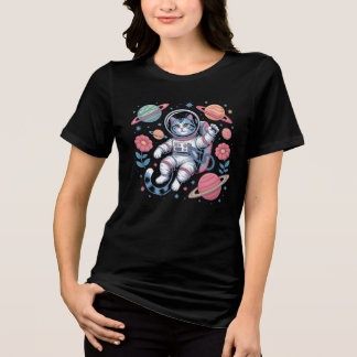 T-shirt En Tri-matière Catstronaut cosmique dans Neon Space Vaporwave
