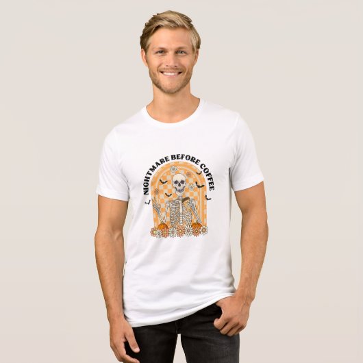 T-shirt En Tri-matière Cauchemar avant café Retro Skeleton (Recto plein)