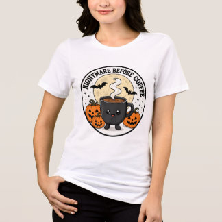 T-shirt En Tri-matière Cauchemar avant le café avec des citrouilles d'Hal