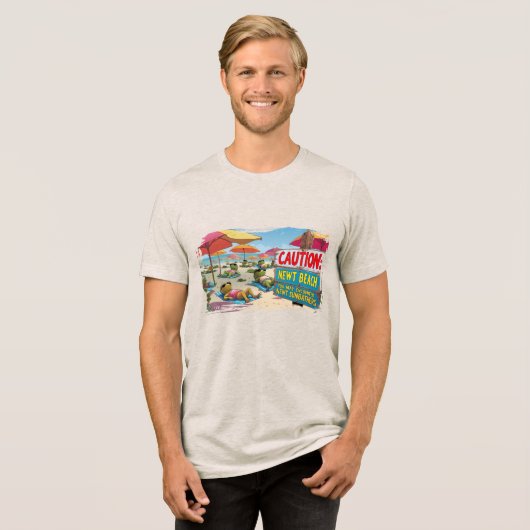 T-shirt En Tri-matière Caution: Newt Beach (Recto plein)