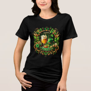 T-shirt En Tri-matière Célébration de la Saint-Patrick ornée d'or et de v