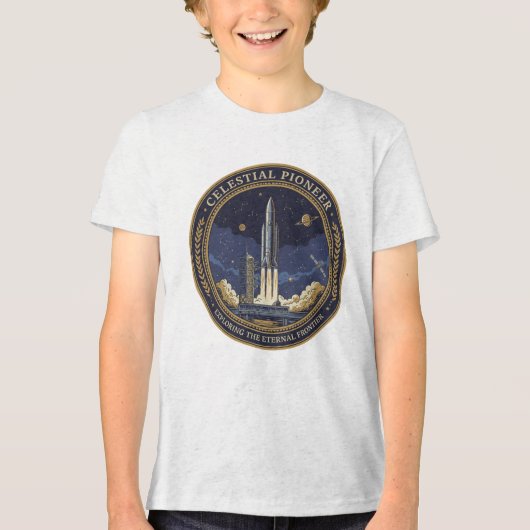 T-shirt En Tri-matière Celestial Pioneer Rocket Ship Space Exploration (Recto)