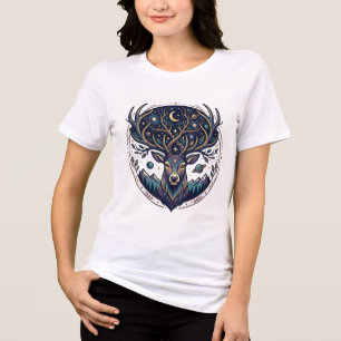 T-shirt En Tri-matière Cerf Céleste Lune Mystique & Art Stellaire