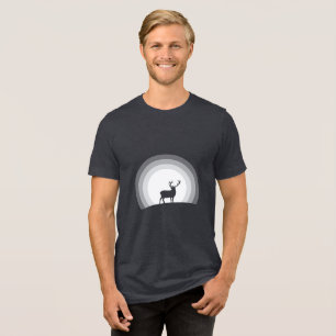 T-shirt En Tri-matière Cerf Majestueux en Silhouette Sous la Lumière Luna