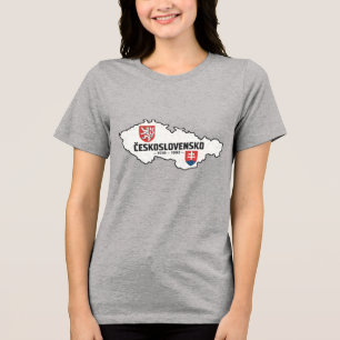 T-shirt En Tri-matière Československo 1918-1992 Carte Vintage en Distress