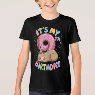 T-shirt En Tri-matière C'est mon 9e anniversaire Amoureux de Donuts Capyb