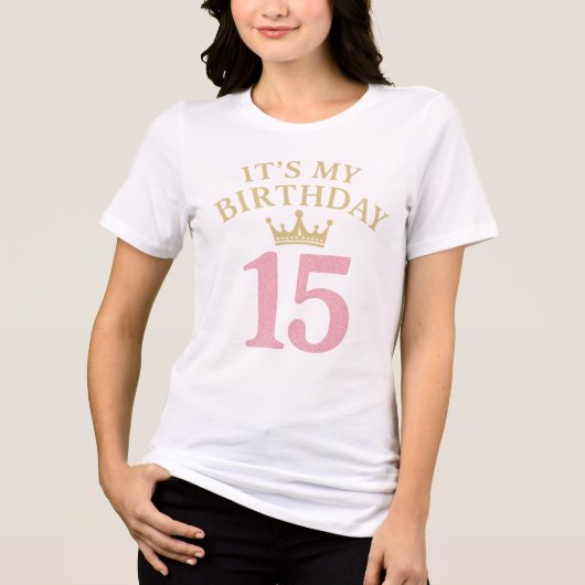 T-shirt En Tri-matière C'est mon anniversaire 15e anniversaire Parties sc (Recto)
